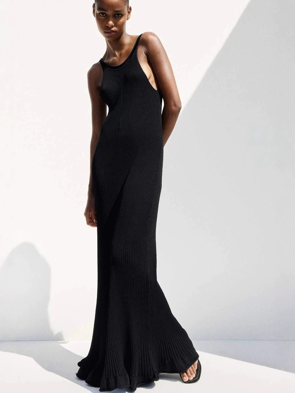 Zara Sleeveless Long Solid Color Cami Dress